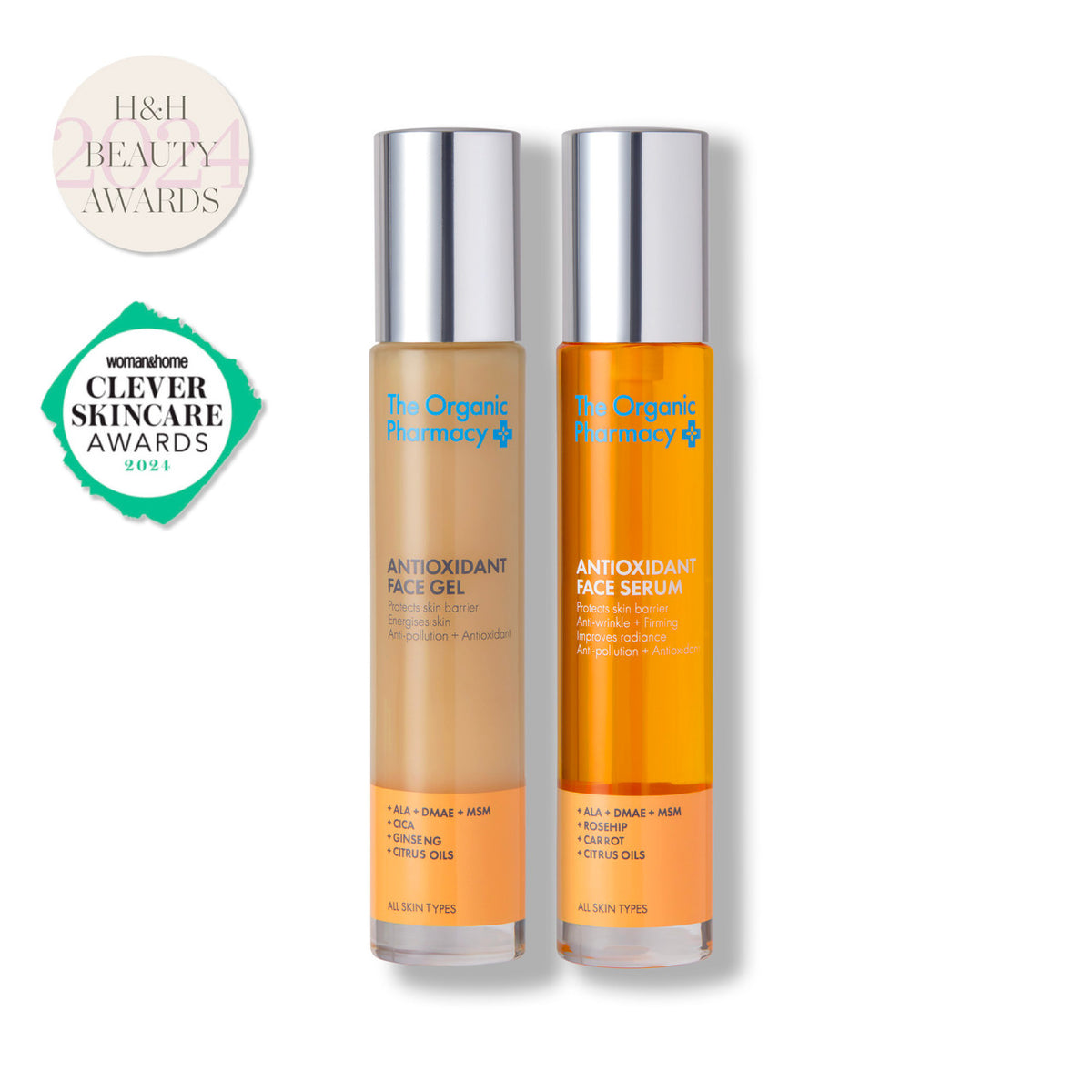 Antioxidant Face Gel & Serum Duo for Protection and Anti-Ageing Action | 2 / 35ml | The Organic Pharmacy